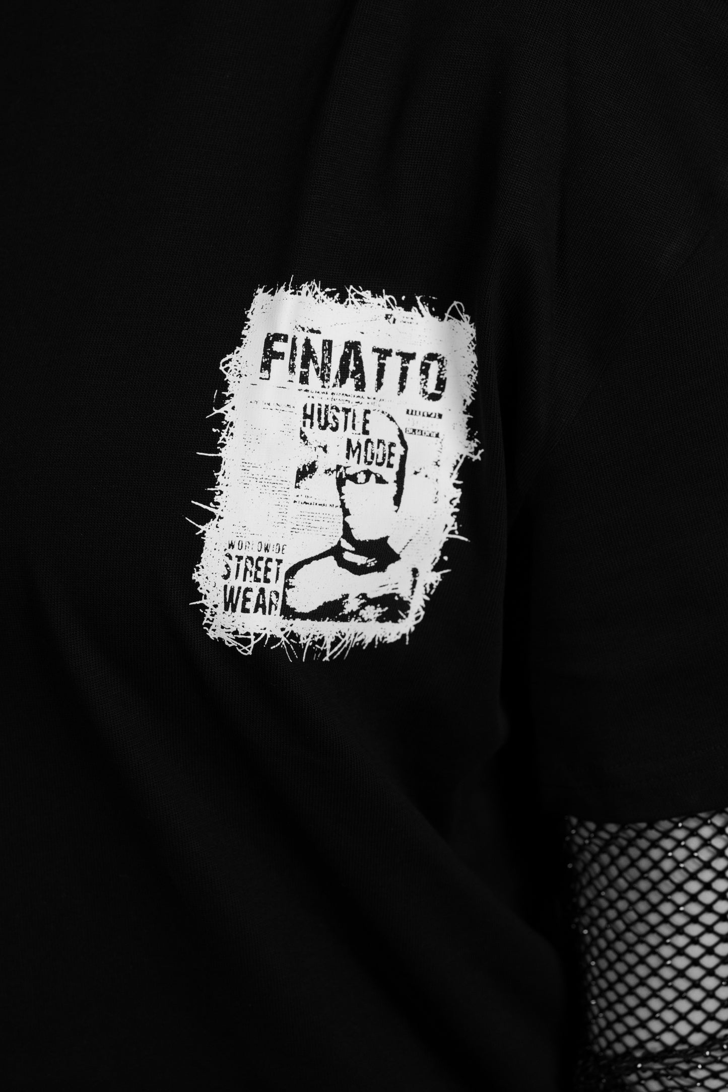 Camiseta negra de gran tamaño "FNT Hustle"